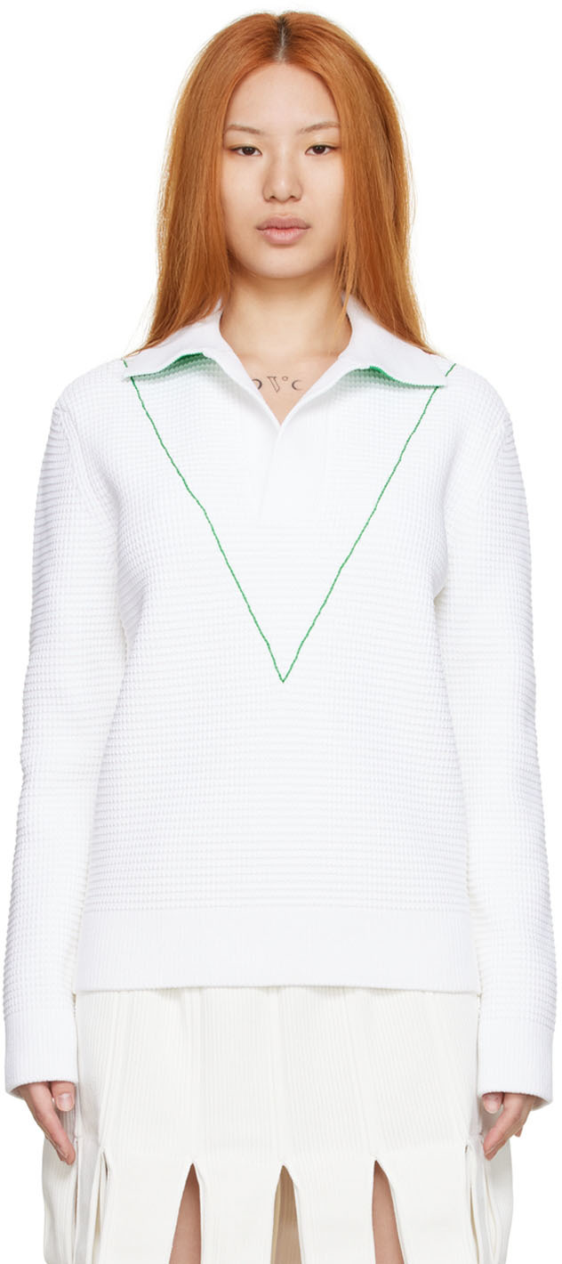 Bottega Veneta White Nylon Sweater