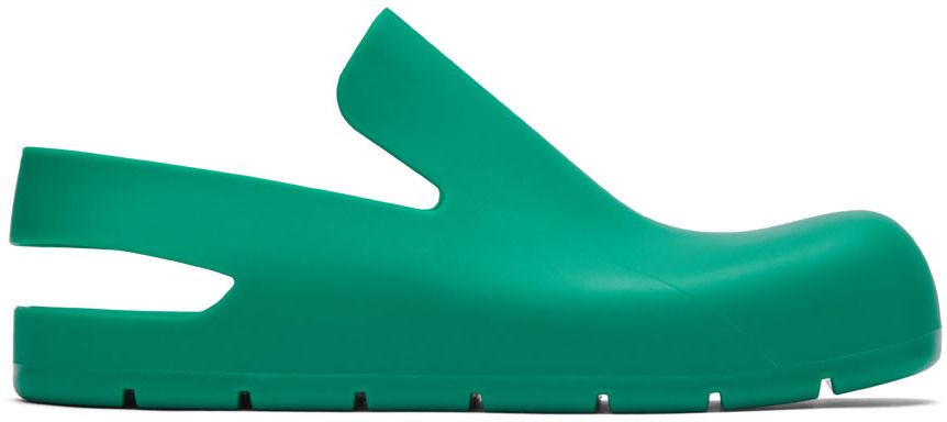 Bottega Veneta Green Puddle Loafers In 3227 Acid Turquoise