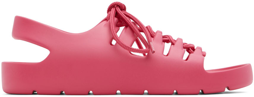 Bottega Veneta Pink Rubber Jelly Sandals