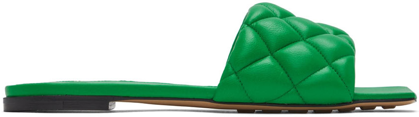 Bottega Veneta Green Padded Flat Sandals