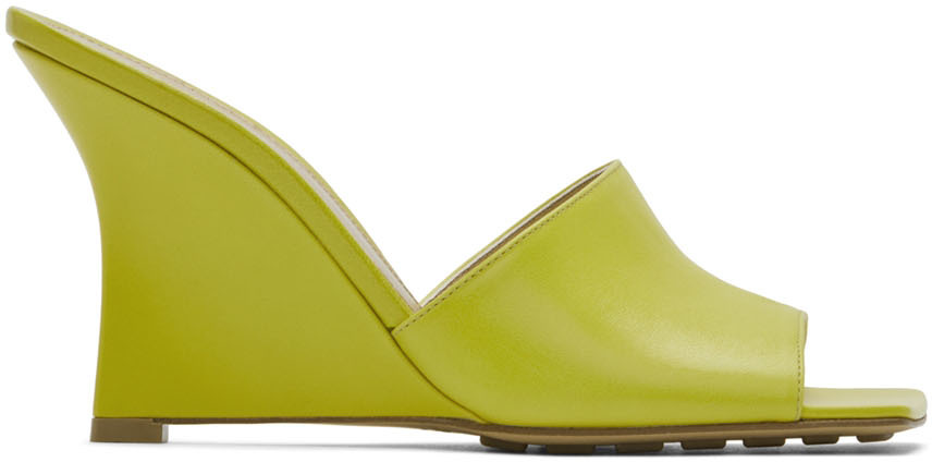Bottega Veneta Yellow Stretch Wedge Sandals
