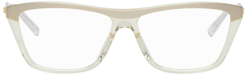 Bottega Veneta Gold Cat-Eye Glasses