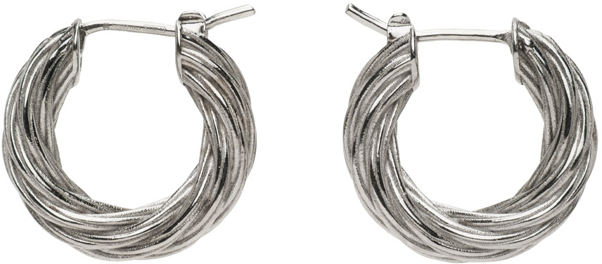 Bottega Veneta Silver Cord Earrings