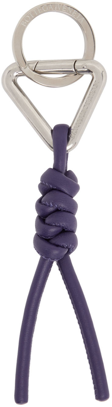 Bottega Veneta Purple Lambskin Keychain In 5101unicorn
