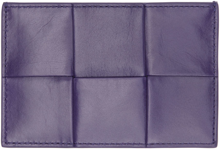 Bottega Veneta Purple Intreccio Card Holder