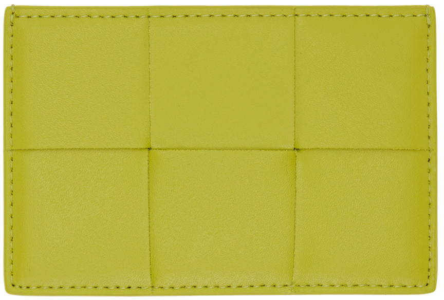 Bottega Veneta Yellow Intrecciato Credit Card Holder