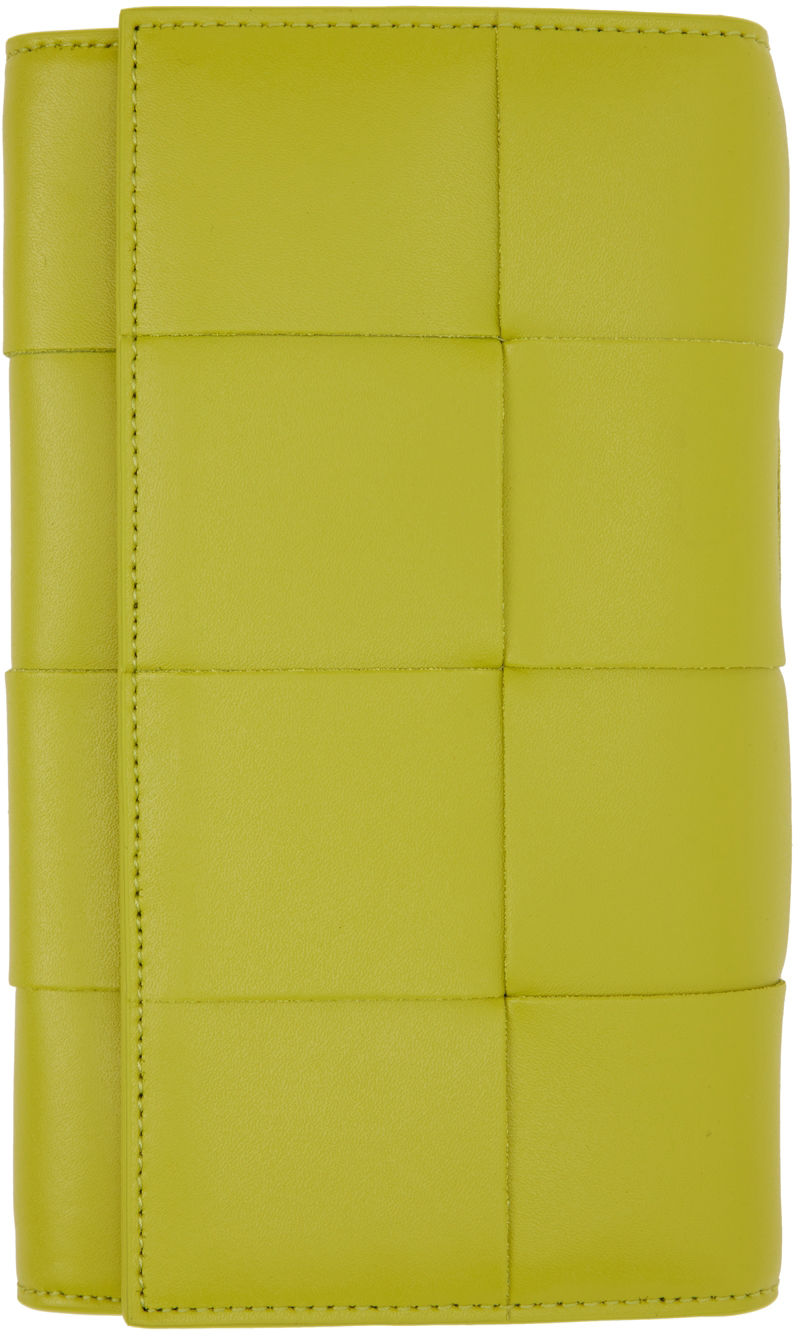 Bottega Veneta Intrecciato 577841 Women,Men Leather Wallet (bi-fold)  Black,Yellow