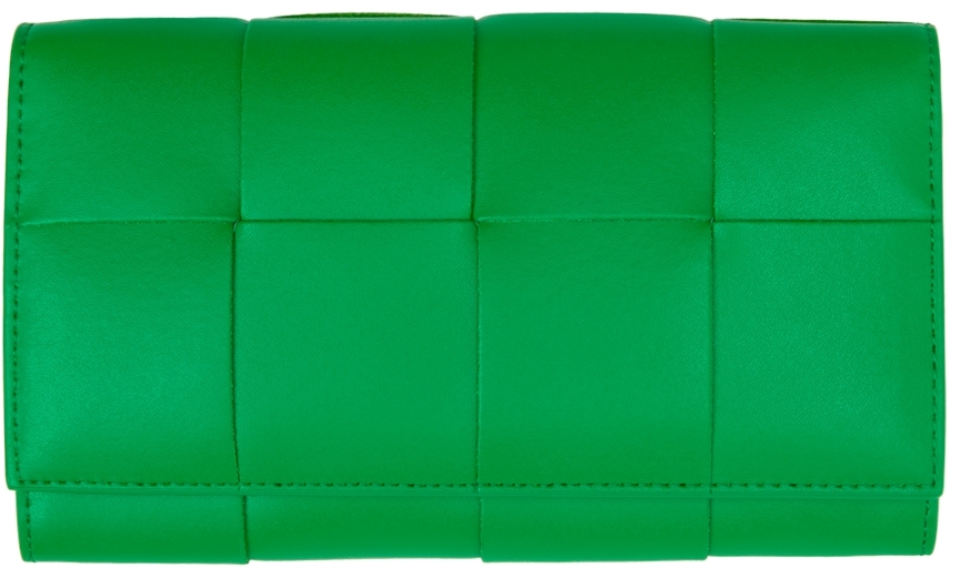 Bottega Veneta Green Long Bifold Wallet