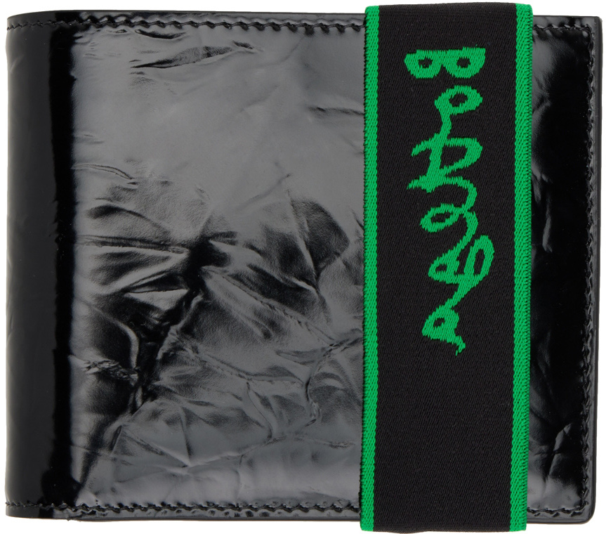 Bottega Veneta Black Crinkled Wallet