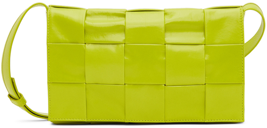 Cassette Medium Leather Shoulder Bag in Green - Bottega Veneta