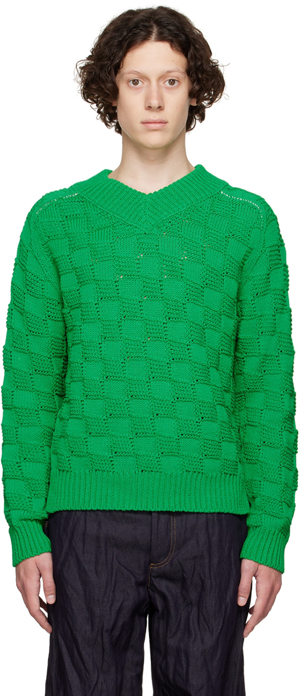 Bottega Veneta Green Nylon Sweater In 4809 Parake