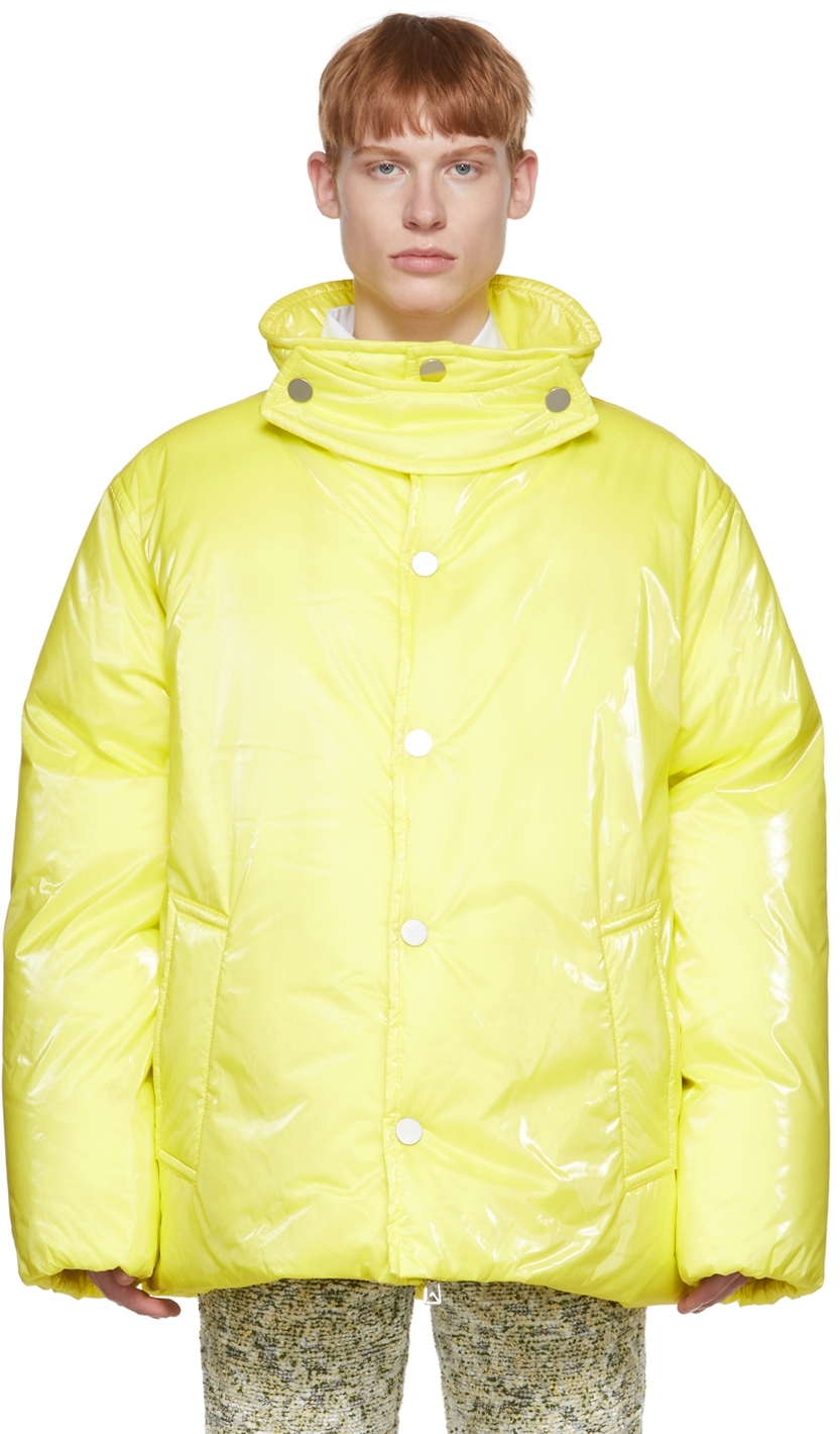 Yellow Nylon Puffer Jacket