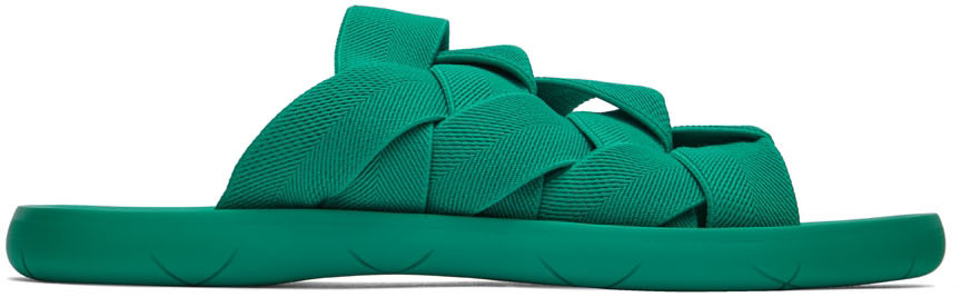 Bottega Veneta Green Plat Sandals In 3227acid Tu
