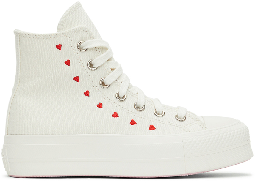 Converse: White Chuck Taylor All Star Lift High Top Sneakers | SSENSE ...