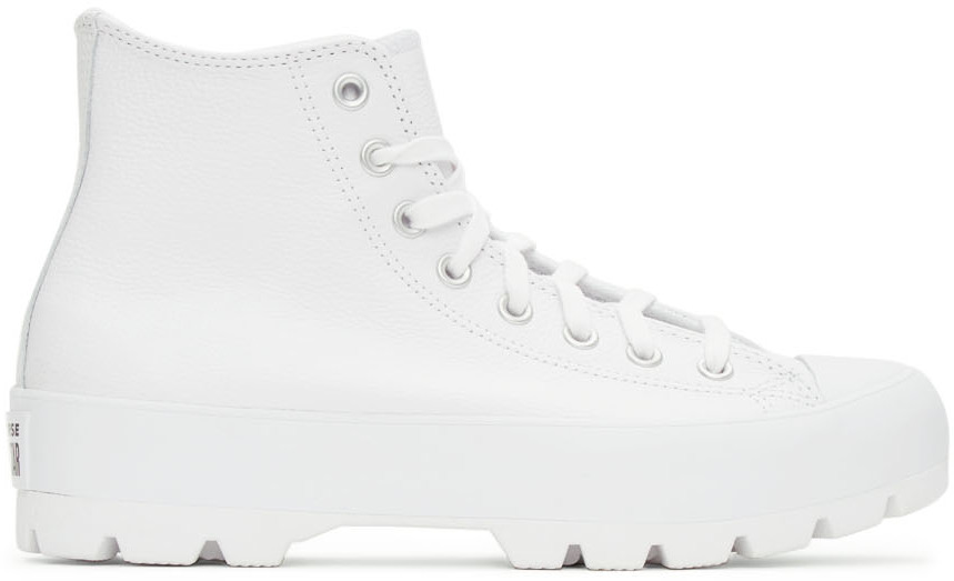 Converse: White Leather Lugged Chuck Taylor All Star High Sneakers | SSENSE