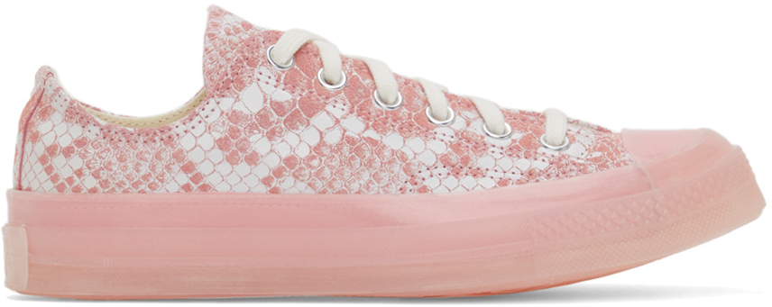 Converse Golf Wang Chuck 70 Ox Snake-effect Leather Sneakers In Pink