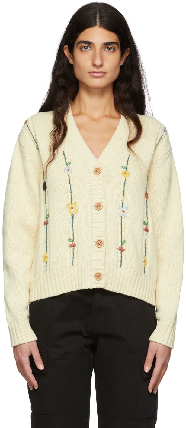 Re/Done: Off-White 50's V-Neck Cardigan | SSENSE
