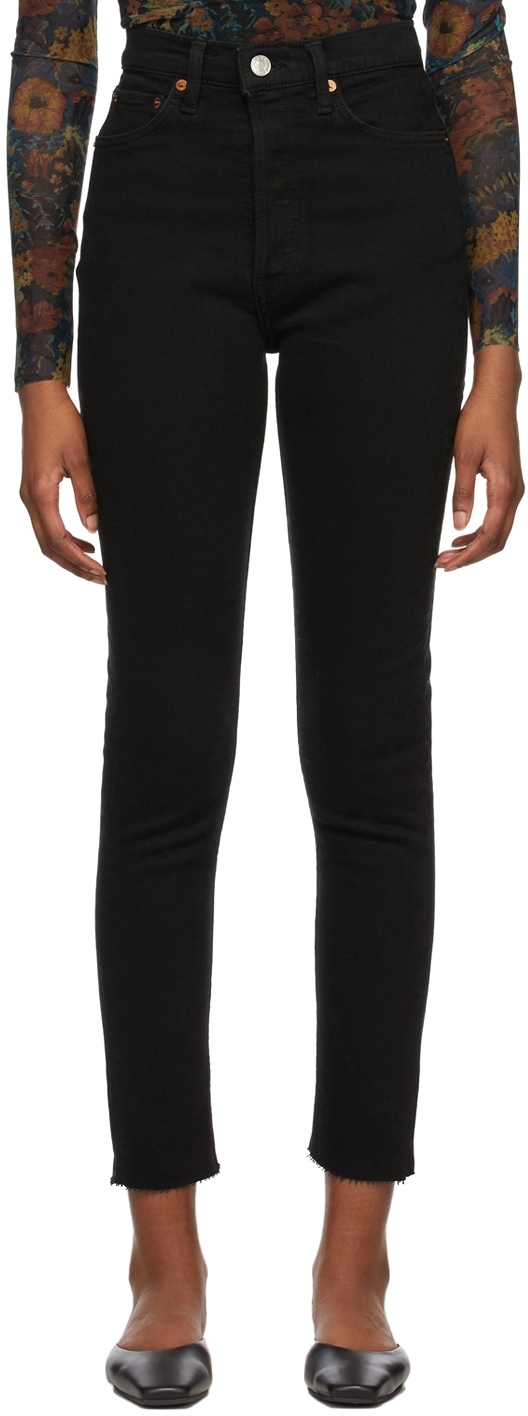 Re/Done Black 90s Ultra High-Rise Skinny Jeans
