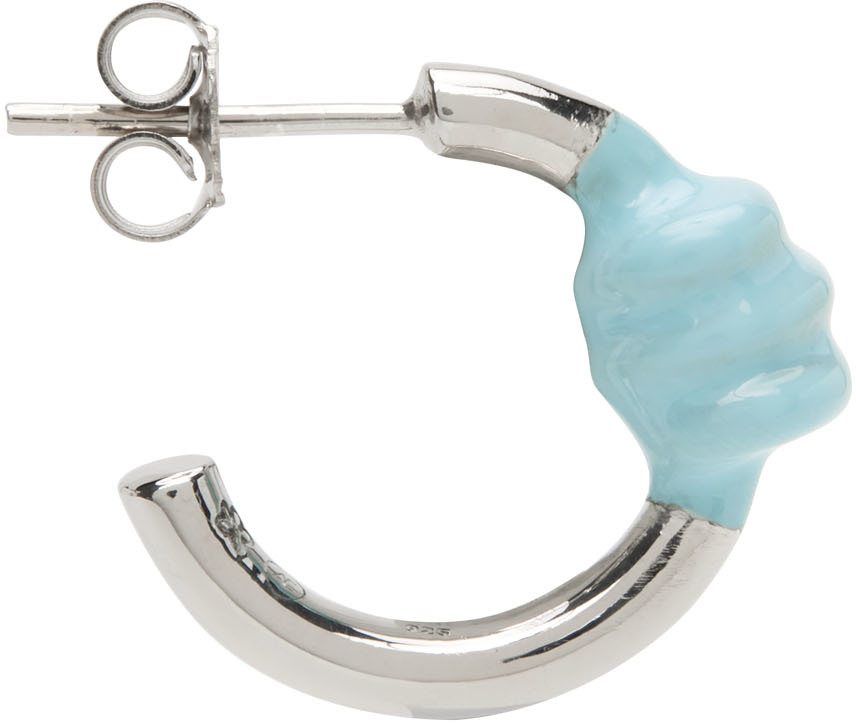 SSENSE Exclusive Alan Crocetti Edition Knot Hoop Earring SSENSE Men Accessories Jewelry Earrings Hoop 