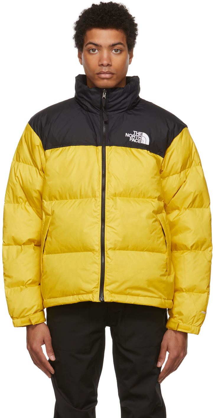 The North Face 1996 Retro Nuptse Down Puffer Jacket In Yellow And Black ...