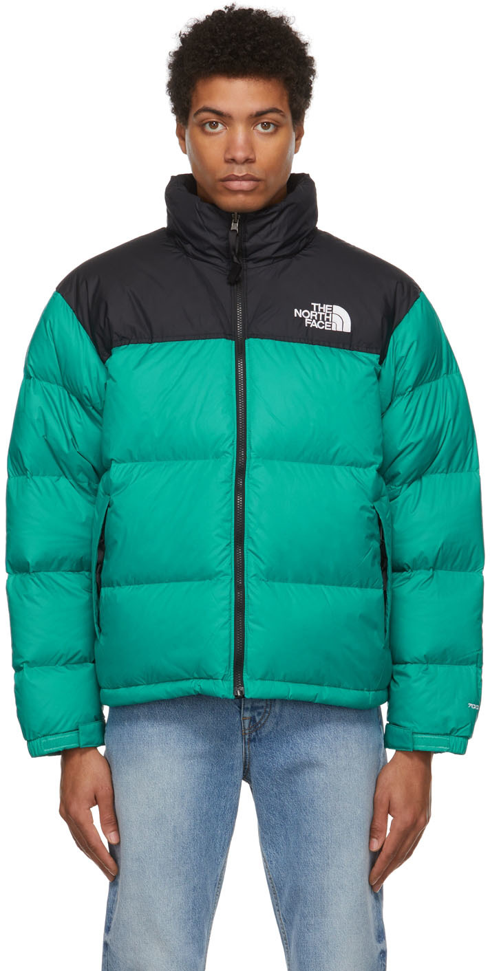 Green Down 1996 Retro Nuptse Jacket by The North Face on Sale