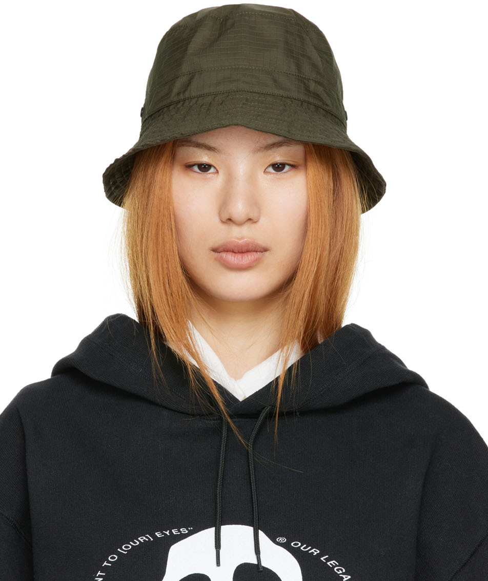 Our Legacy Khaki Ripstop Bucket Hat In Army Green Tech Rips
