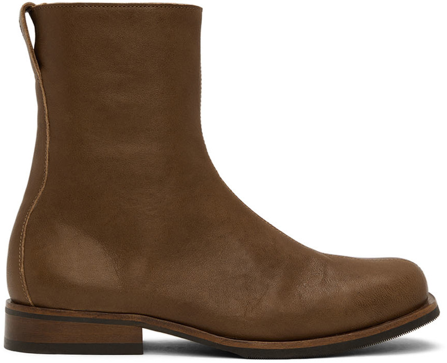 Our Legacy Brown Slim Camion Ankle Boots