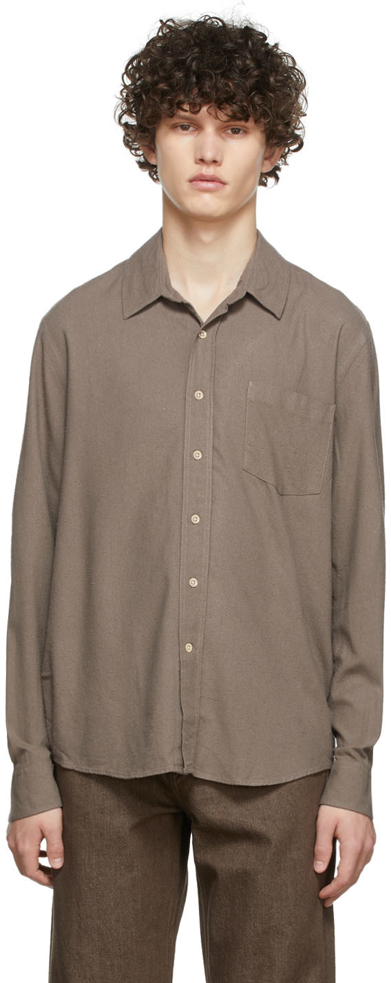 Ourlegacy レザー チェックシャツPoco Camp-Collar 48
