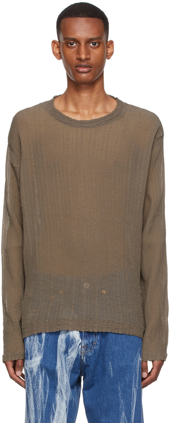 Our Legacy Brown Cotton Long Sleeve T-Shirt