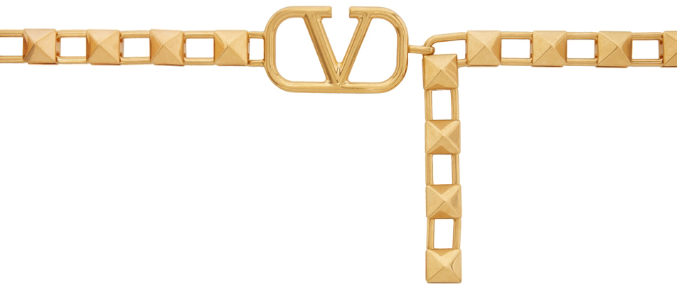 Valentino Garavani Gold Stud Sign Chain Belt