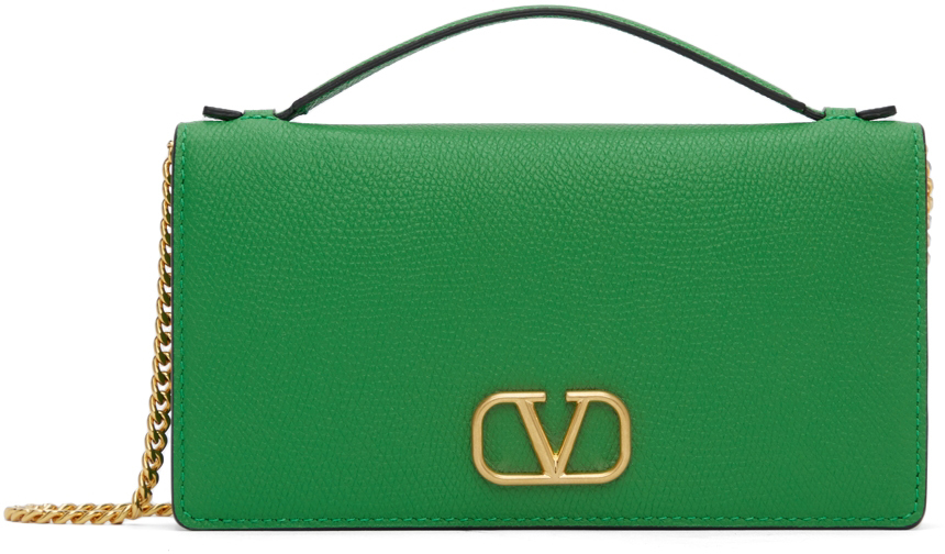 Valentino Garavani Green VLogo Signature Chain Shoulder Bag
