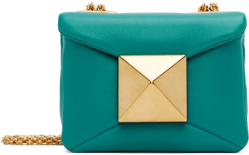 V Sling Micro Embellished Crossbody Bag in Green - Valentino Garavani