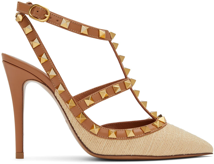 valentino rockstud shoes brown