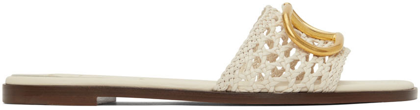 Valentino Garavani Off-White VLogo Slide Sandals