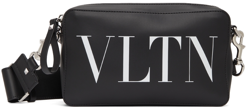 Valentino Garavani: Black 'VLTN' Messenger Bag | SSENSE