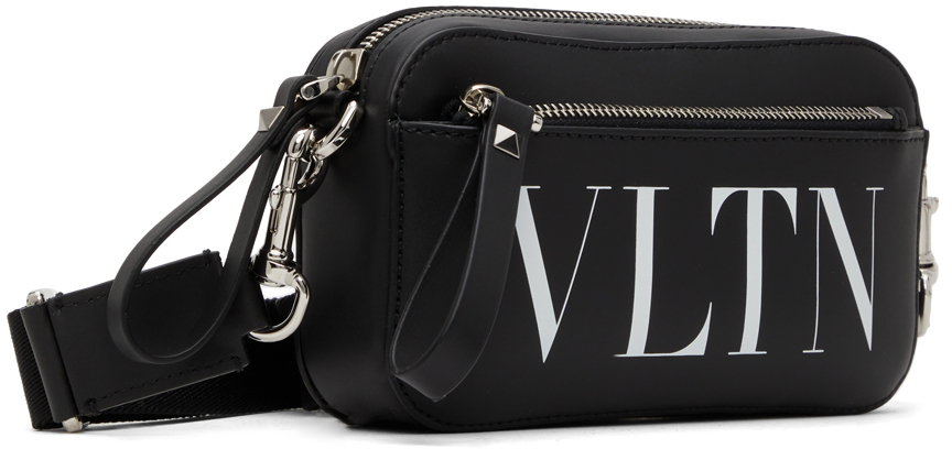 Valentino Garavani: Black Small VLTN Zip Pocket Crossbody Bag