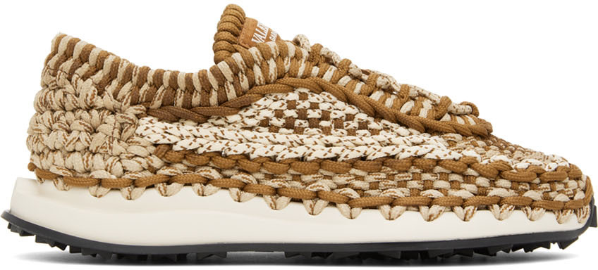 Valentino Garavani Brown Crochet Sneakers