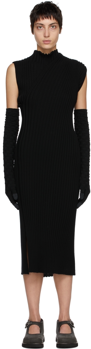 Issey Miyake Black Knit Shell Gloves | Smart Closet