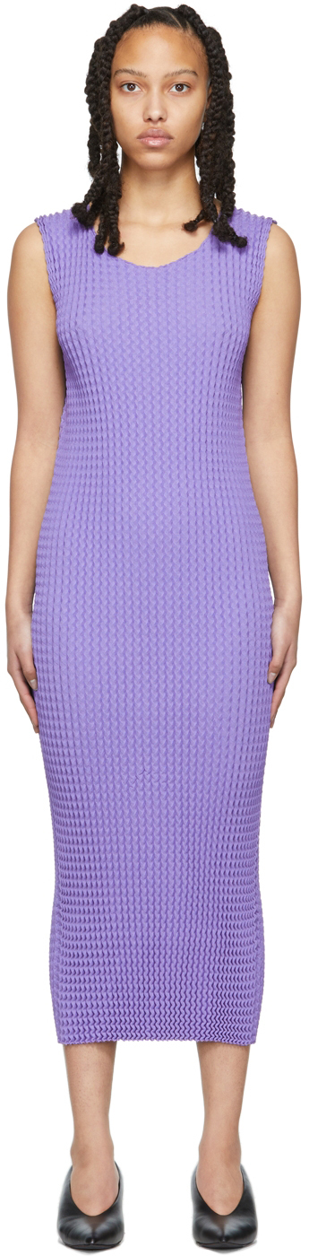 Issey Miyake Purple Spongy Dress