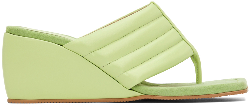 Green Wedge Wave Sandals