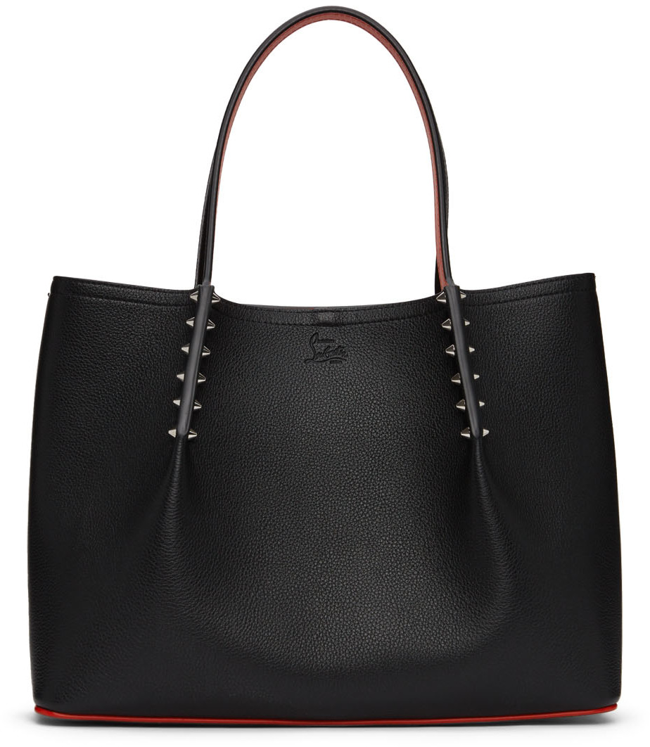 Christian Louboutin Black Grained Leather Small Cabarock Tote Bag