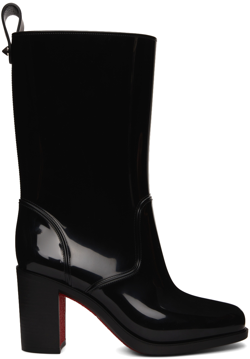Christian Louboutin Black PVC Loubiran 70 Boots