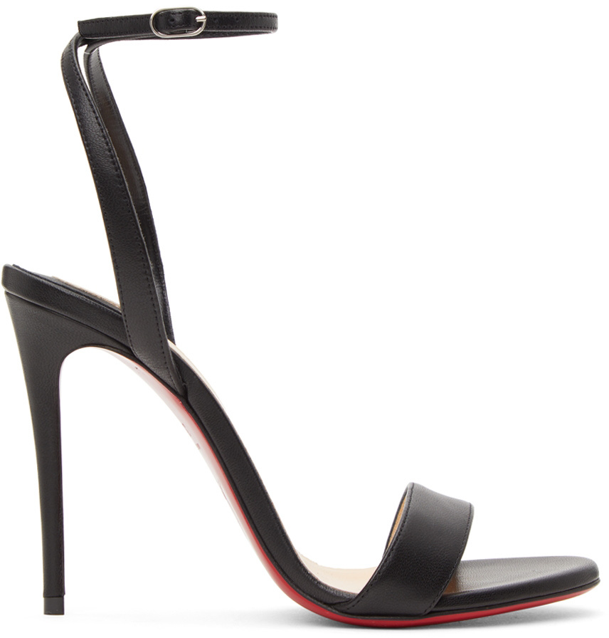 Christian Louboutin Soustelissimo 100 Black Patent Strappy Heels | Black  patent heels, Strappy heels, Patent heels