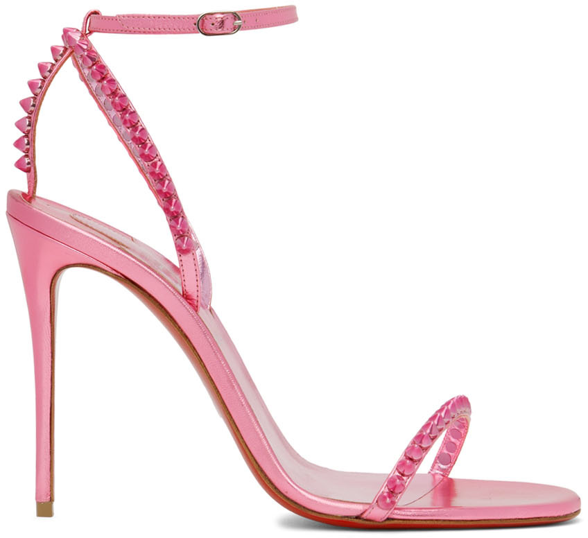 Halvkreds farvestof binde Christian Louboutin: Pink So Me 100 Heeled Sandals | SSENSE