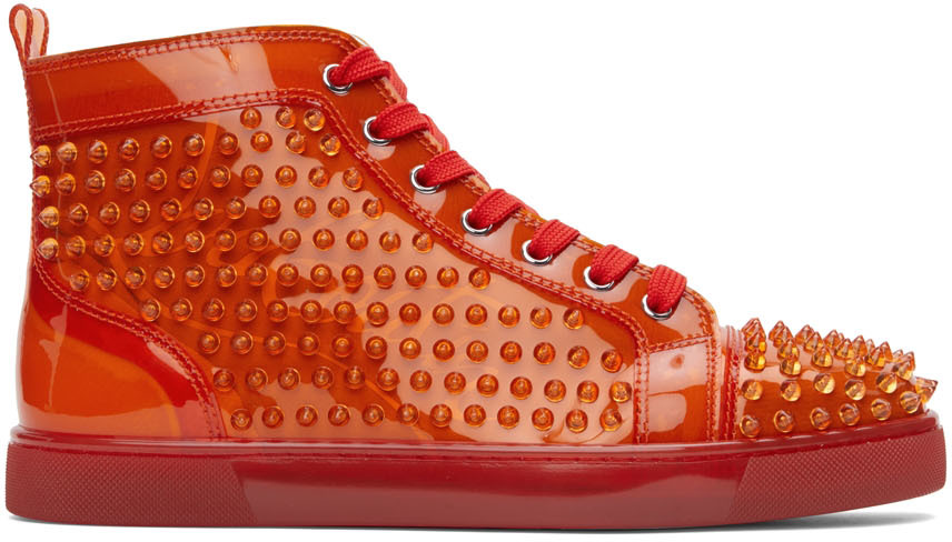 Christian Louboutin Orange Louix Ray High-Top Sneakers