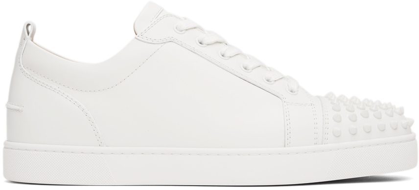 Christian Louboutin White Louis Junior Spikes Low-Top Sneakers