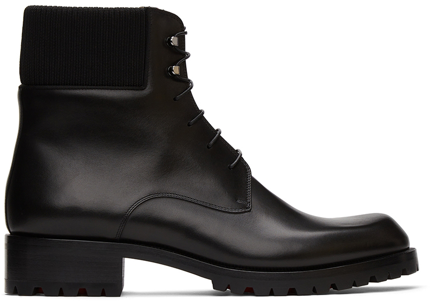 Black Leather Trapman Boots 