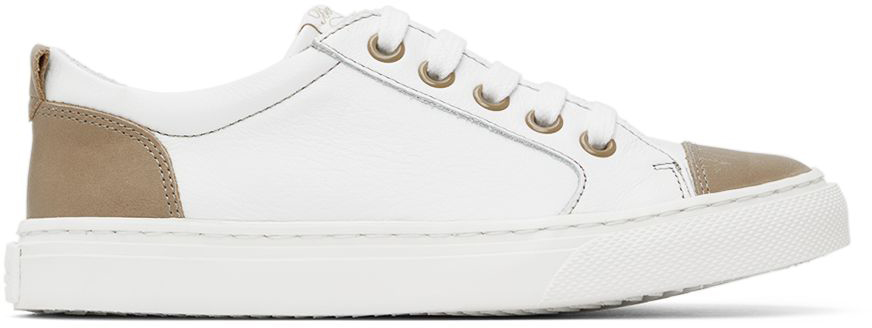 Shop Bonpoint Kids White Basket Archie Sneakers In 102 Upb Blanc Lait