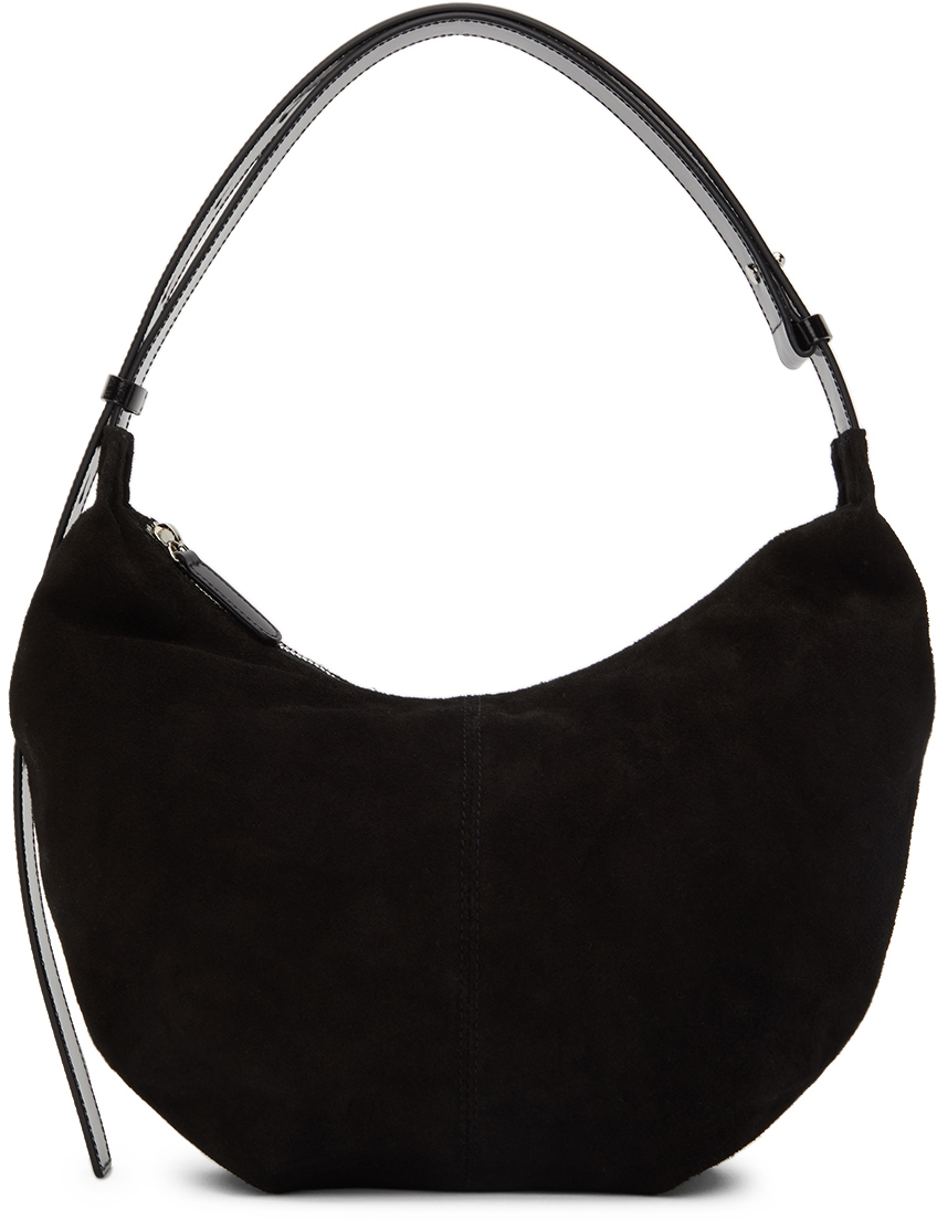 Nothing Written: Black Suede Shoulder Bag | SSENSE