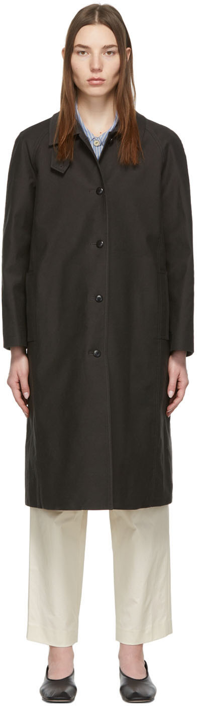 Nothing Written: Black Mac Trench Coat | SSENSE Canada